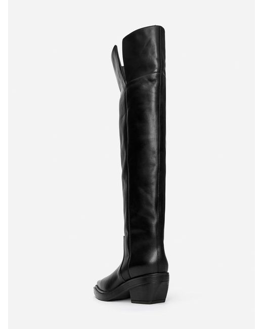 ARKET Black Over-The-Knee Leather Boots