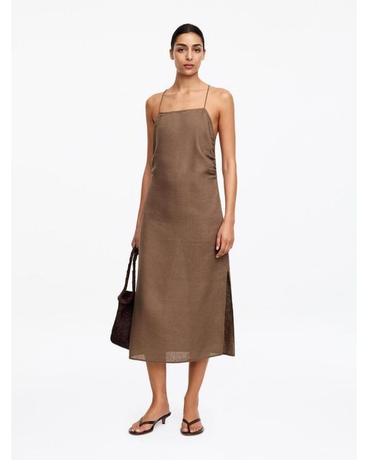ARKET Natural Linen Midi Dress