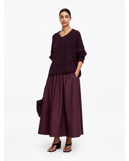 ARKET Purple Midi Cotton Skirt