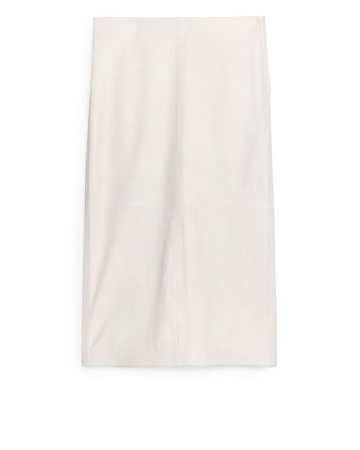 ARKET White Leather Skirt