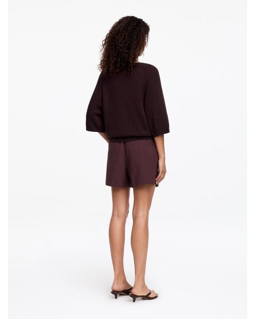ARKET Red Drawstring Poplin Shorts