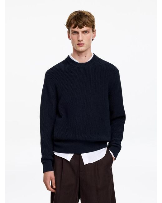 ARKET Blue Cotton Crew Neck Jumper for men