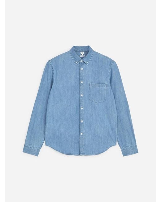 ARKET Blue Regular Denim Shirt for men