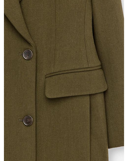 ARKET Green Tailored Wool-Blend Coat