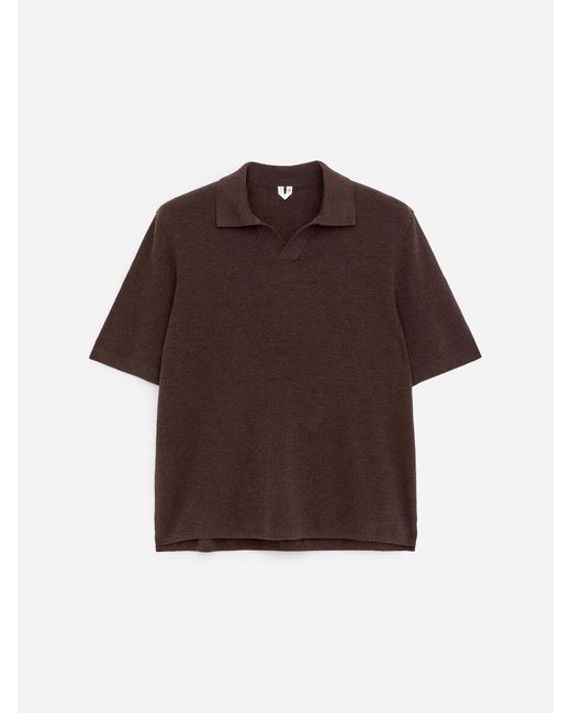 ARKET Red Cotton Linen Polo Shirt for men
