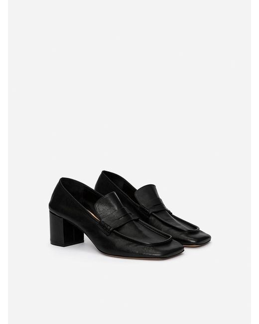ARKET Black Heeled Leather Loafers