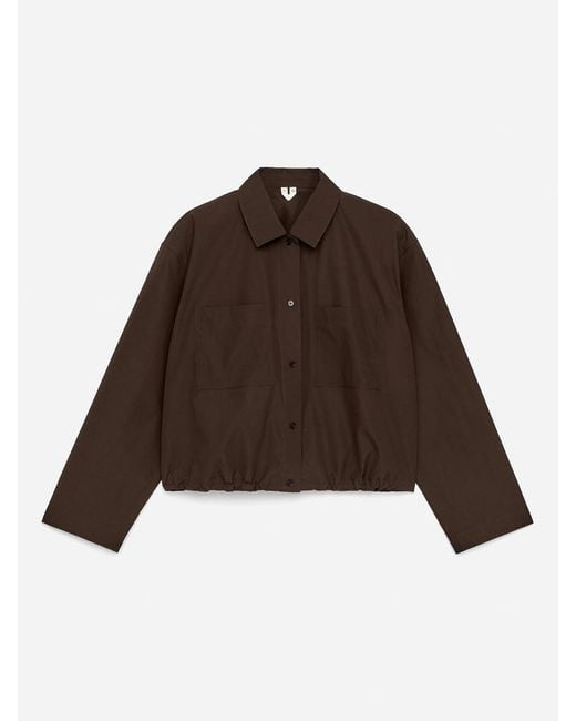 ARKET Brown Cropped Blouson Jacket