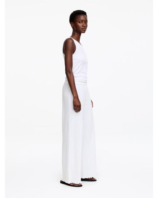 ARKET White Pointelle-Knitted Trousers