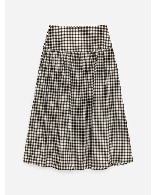 ARKET Black Seersucker Skirt
