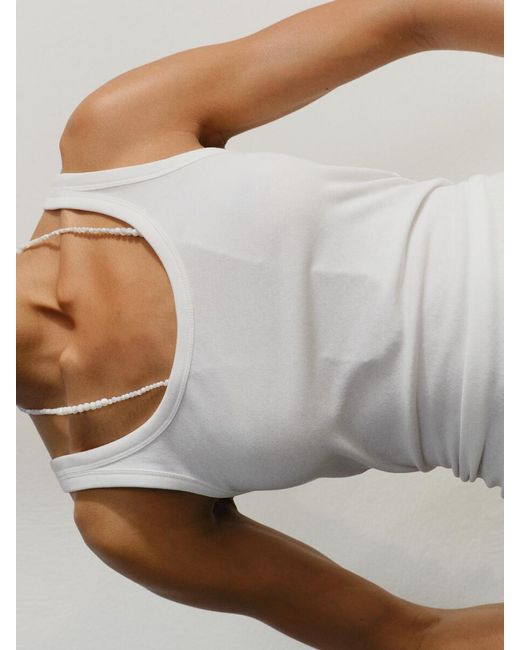 ARKET White Scoop-Neck Tank Top