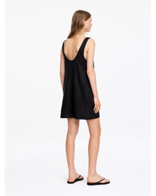 ARKET Black Short Linen Jumpsuit