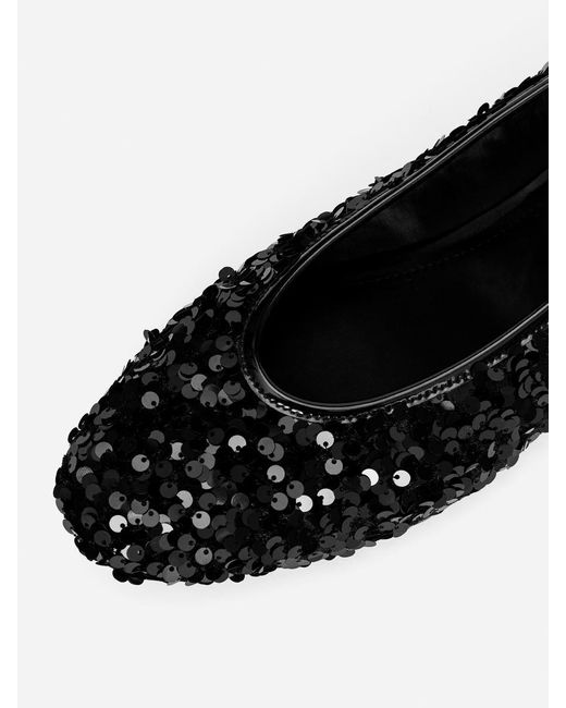 ARKET Black Sequin Ballerina Flats