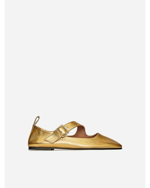 ARKET Metallic Mary Jane Flats