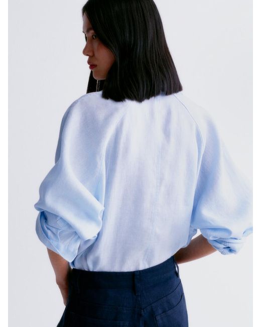 ARKET Blue Five-Pocket Linen Trousers