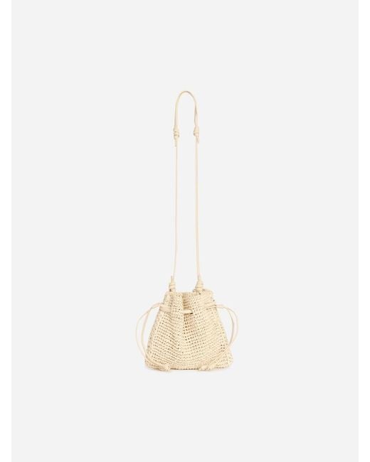 ARKET Black Woven Straw Pouch