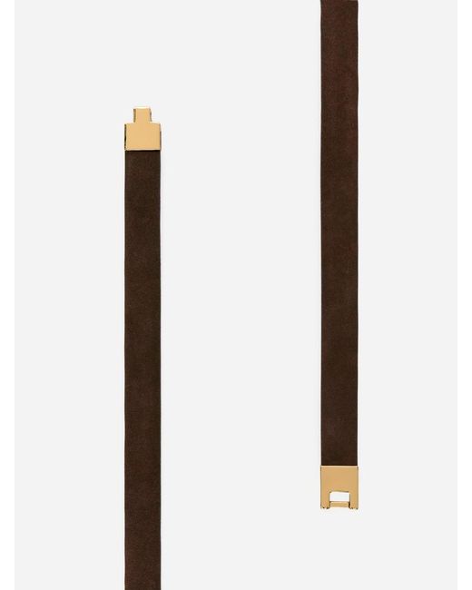 ARKET Brown Buckle Split Suede Belt