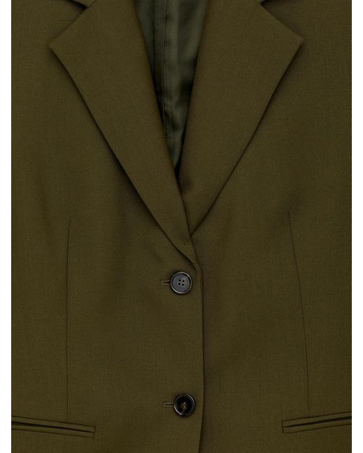 ARKET Green Hopsack Wool Blazer
