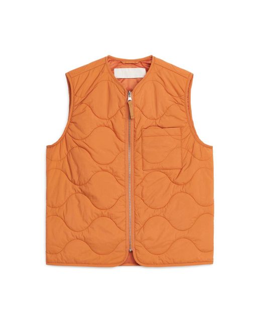 ARKET Orange Quilted Liner Vest for men