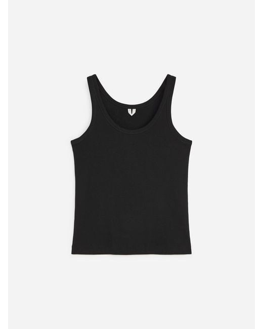 ARKET Black Rib Tank Top