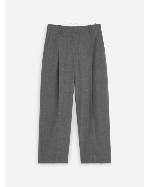 ARKET Gray Pleated Wool-Blend Trousers