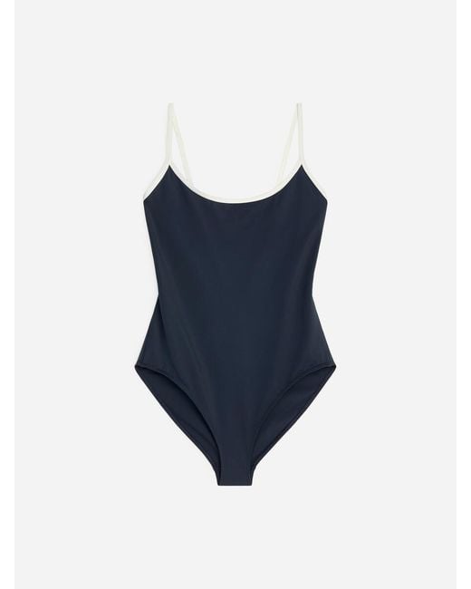 ARKET White Contrasting Strap Swimsuit