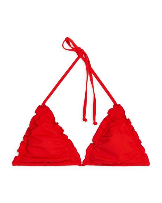 ARKET Red Babylock Bikini Top
