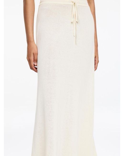 ARKET White Knitted Linen-Blend Skirt