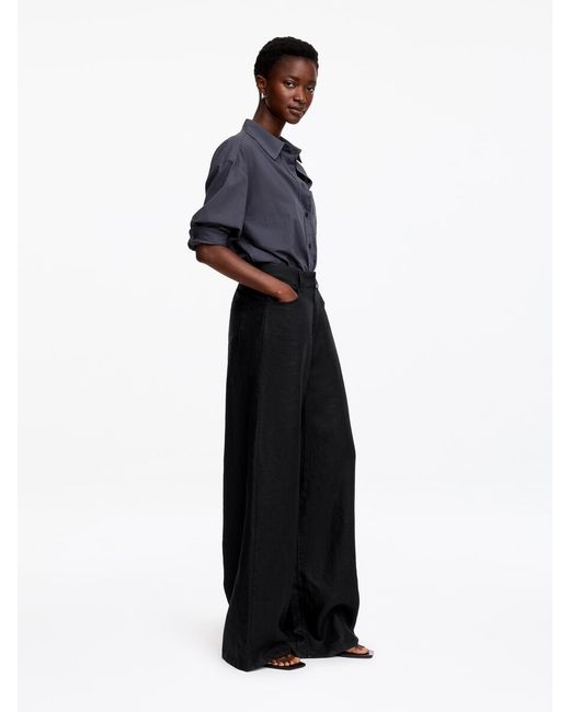ARKET Black Five-Pocket Linen Trousers