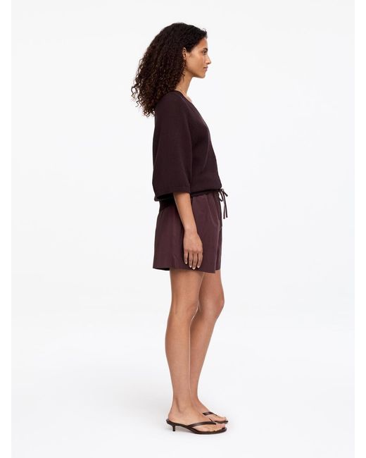 ARKET Red Drawstring Poplin Shorts