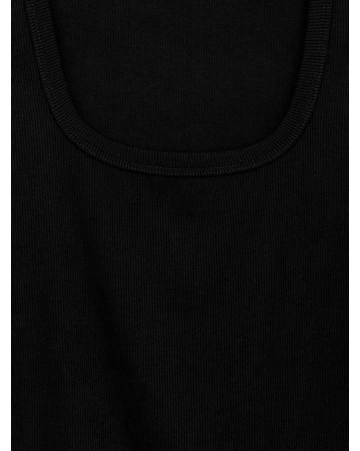 ARKET Black Ribbed Tank Top