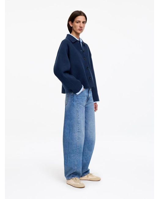 ARKET Blue Knitted Cotton Jacket