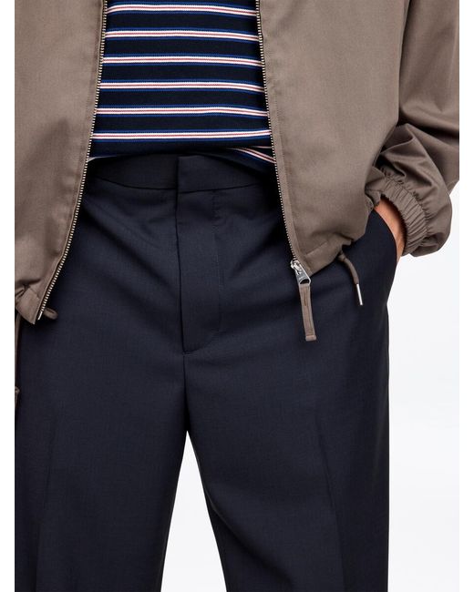 ARKET Blue Regular Lightweight Wool Trousers for men