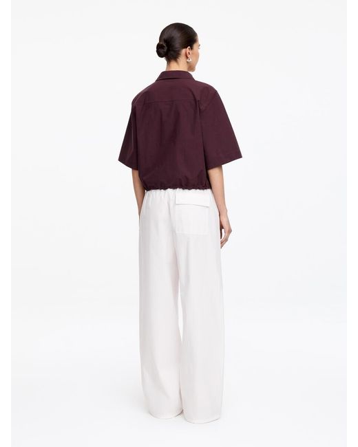 ARKET Purple Cotton Short-Sleeve Shirt
