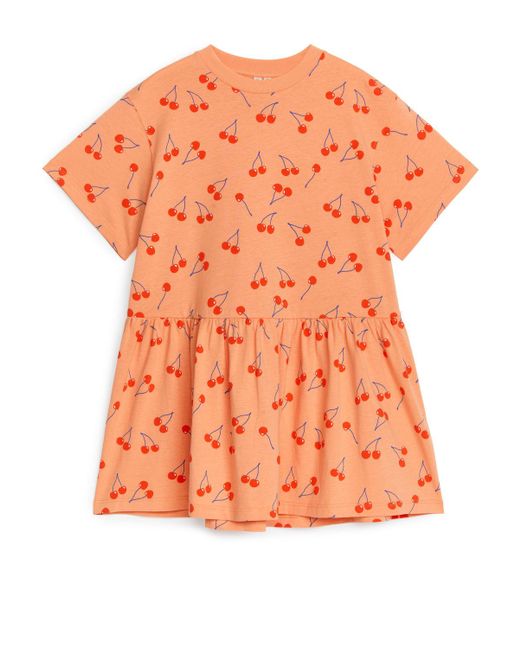 ARKET Orange Jersey Frill Dress