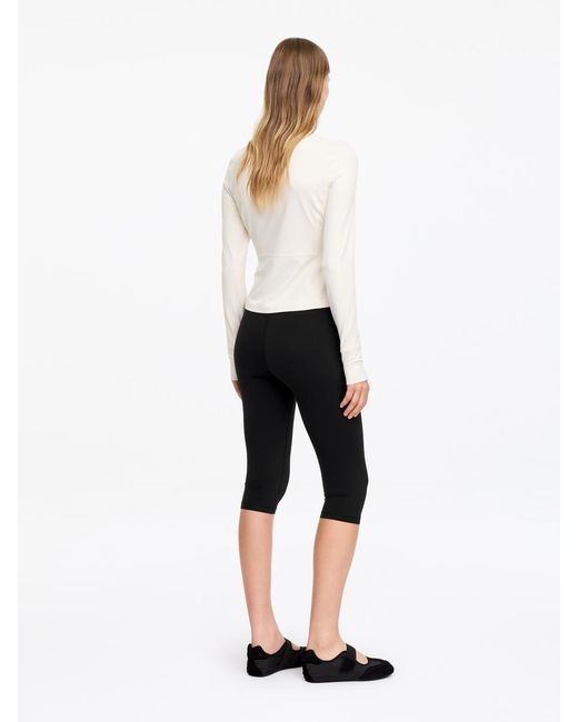 ARKET White Soft Stretch Capri Leggings