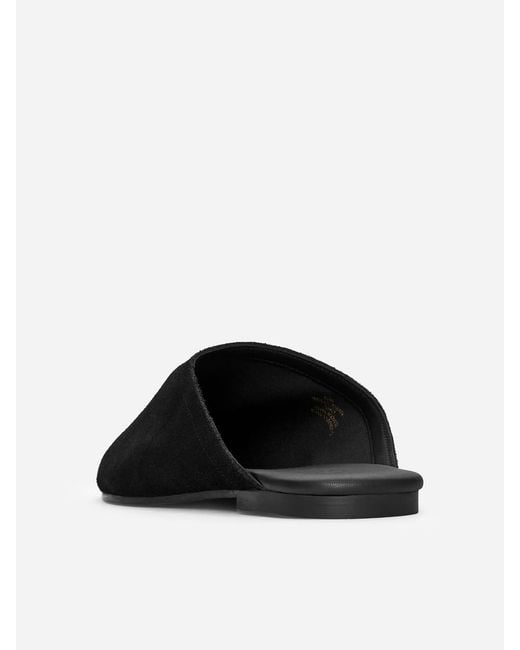 ARKET Black Suede Travel Slippers