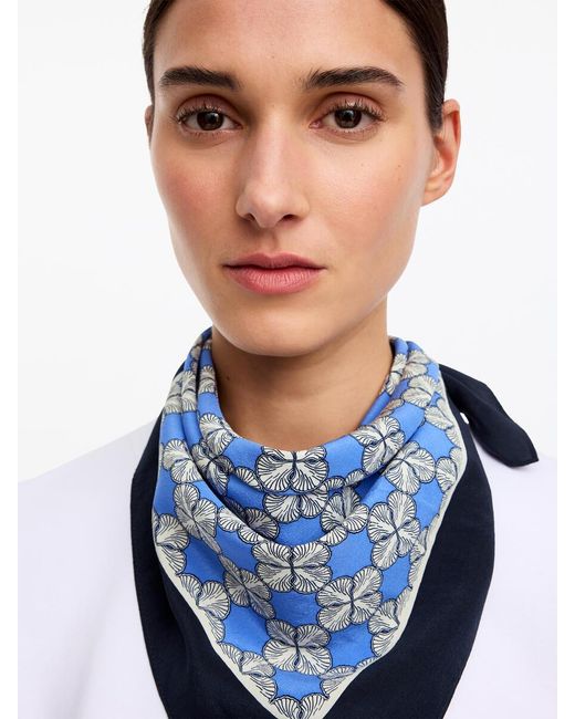 ARKET Blue Printed Silk Scarf