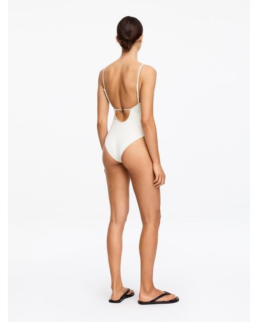 ARKET White Beaded Swimsuit