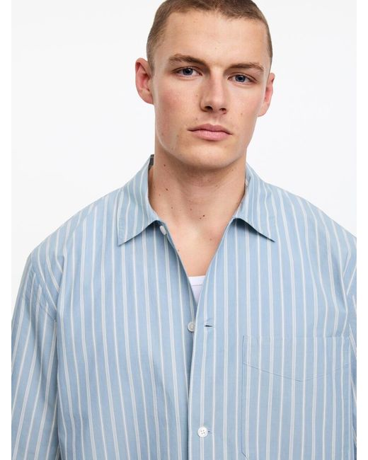 ARKET Blue Poplin Pyjama Shirt for men