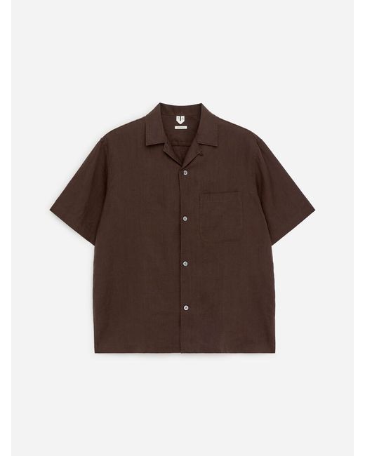 ARKET Brown Relaxed Linen Resort Shirt for men