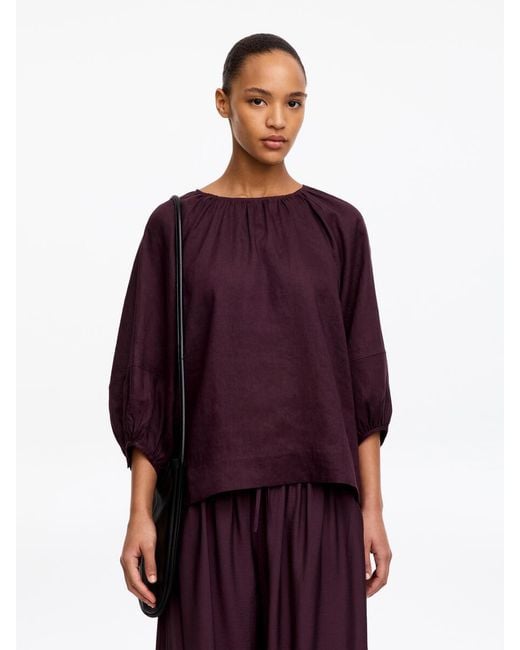 ARKET Gathered Linen Blouse
