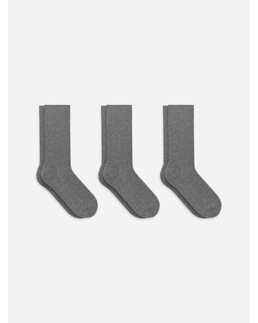 ARKET White Supima Cotton Rib Socks Set Of 3 Pairs for men