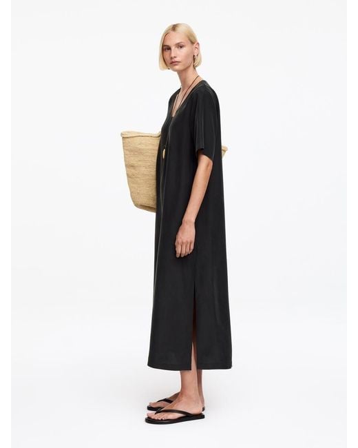 ARKET Black Washed Silk Dress