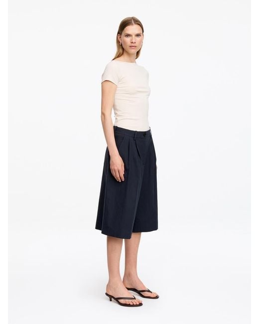 ARKET Blue Tailored Wide-Leg Shorts