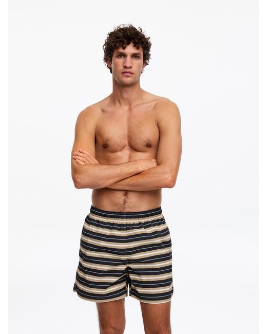 ARKET Black Allover-Printed Swim Shorts for men