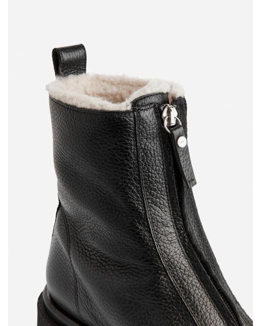 ARKET Black Faux Fur Leather Boots