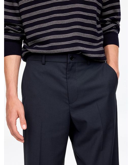 ARKET Blue Relaxed Lightweight Wool Trousers for men