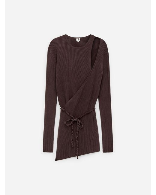 ARKET Purple Ribbed Wrap Top