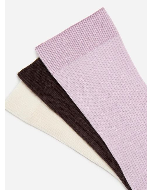 ARKET White Cotton Rib Socks Set Of 3