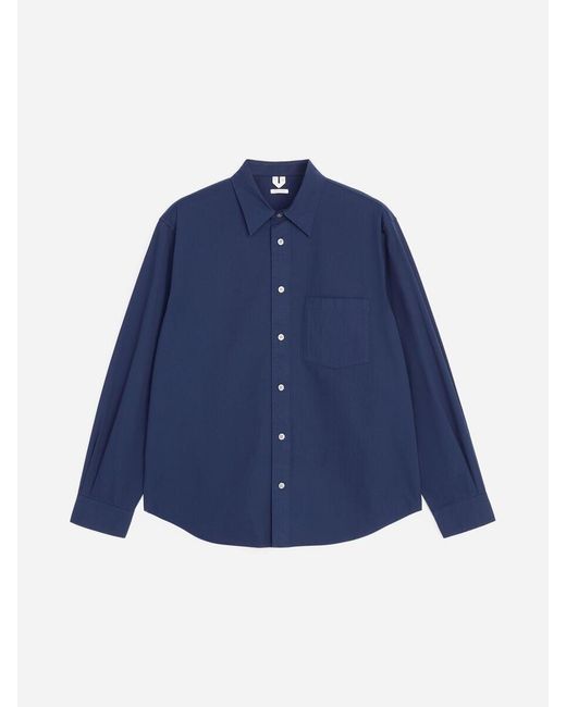 ARKET Blue Relaxed Cotton Twill Shirt for men